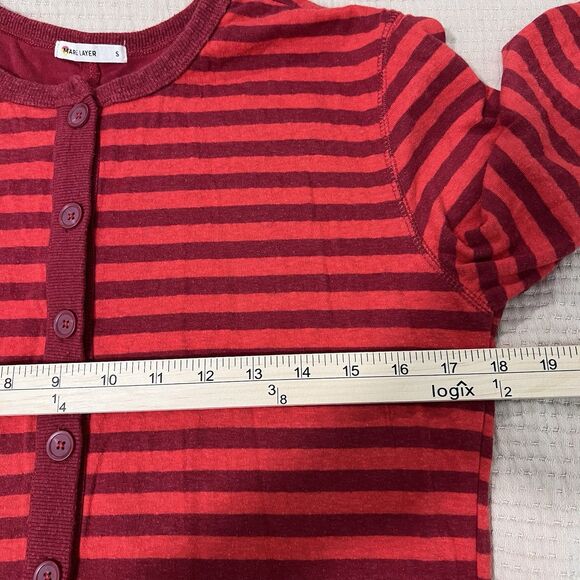 Marine Layer Pajama Women Small Red Striped One Piece Jumpsuit Henley Holiday - Picture 12 of 16